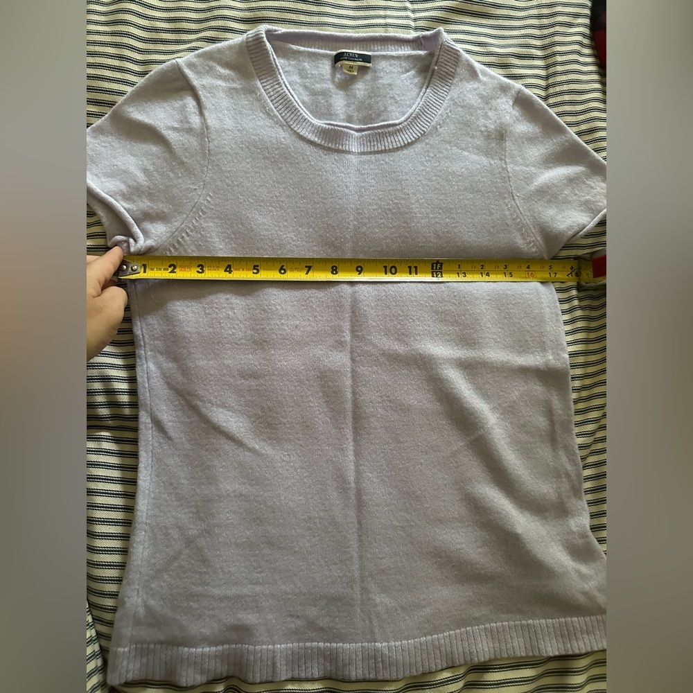 J. Crew Cashmere Shirt Sleeve Sweater - Lavender / Lilac - Size M - Picture 5 of 6